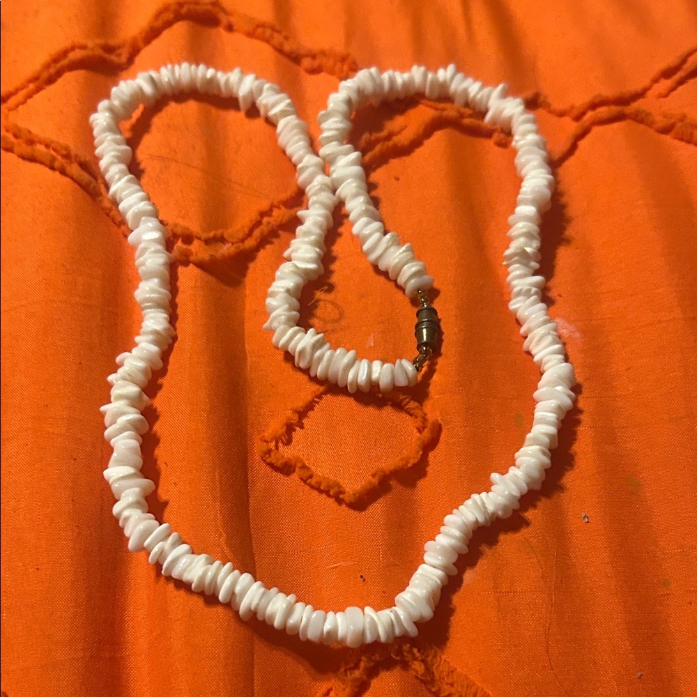 White Shell Chip Necklace
